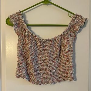 Ruched off-the-shoulder top